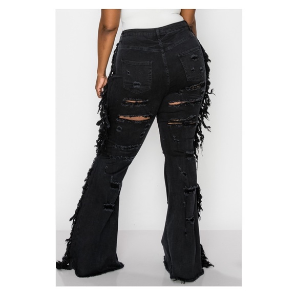 ➕ Side Fringe Flare Jeans - Picture 6 of 8